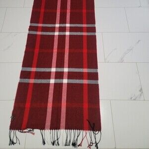 womens red plaid scarf